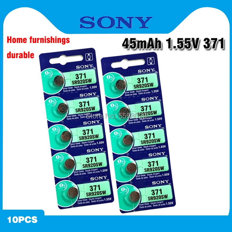 10 шт./лот SONY оригинальный AG6 1 5 V серебряные Оксидные батарейки SR920SW SR69 SG6 LR69 171 920 для
