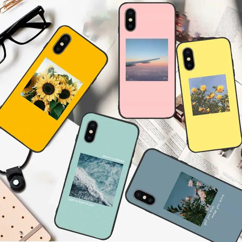 

Rose Flower Sunflower aesthetics Phone Case for iPhone 11 12 pro XS MAX 8 7 6 6S Plus X 5S SE 2020 XR mini
