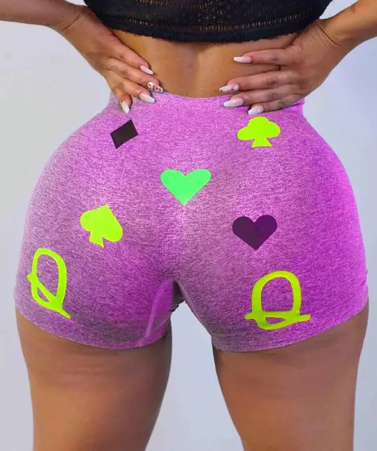 

Running sports fitness shorts women pants summer sexy tight fitness letters printing casual home service shorts bottoming women