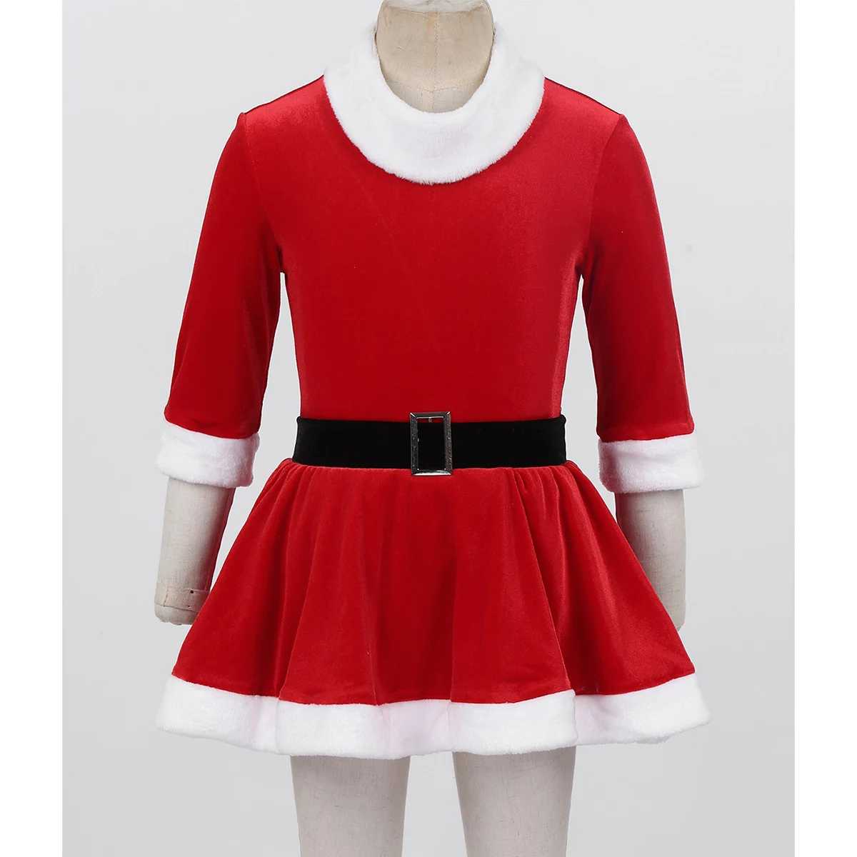 Детский Рождественский танцевальный костюм Санта-Клауса для девочек