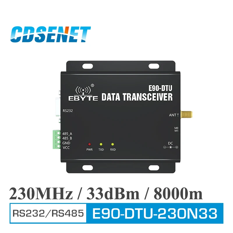 

E90-DTU(230N33) Беспроводной трансивер RS232 RS485 Интерфейс 230 МГц 2 ватт длинная дистанция 8 км трансивер Радио модем узкополосная 33dbm