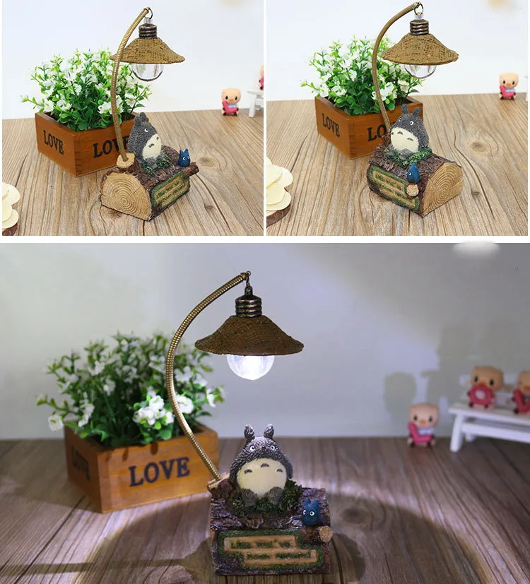 Милая Гибкая лампа Тоторо романтическая светодиодная ночник настольная детский