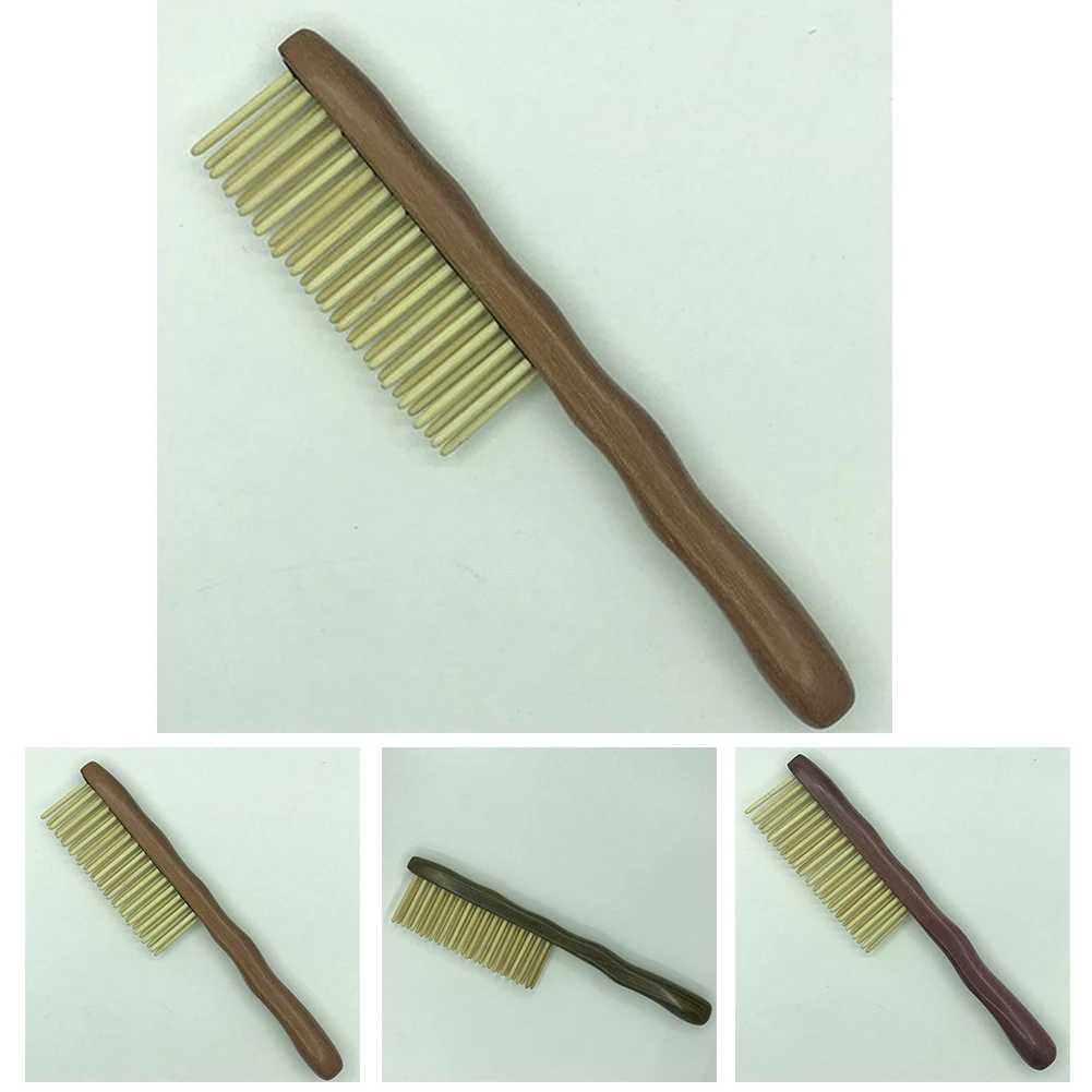 

Wooden Styling Double Row Curly Handmade Massage Fluffy Brush Wide Tooth Daily Care Natural Sandalwood Hair Comb Detangling