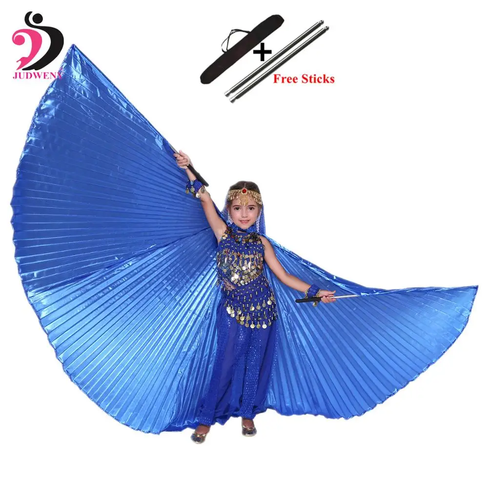 Royal Blue 11 цветов крылья для танца живота Isis Крылья Болливуд Восточный Египет египетские крылья костюм с палочками сумка для детей взрослых - Цвет: Royal Blue