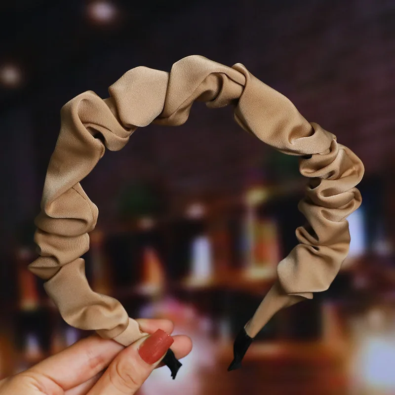 

2021 New Fashion Women Girls Headbands Candy Color Fold Wrinkle Hairbands Hair Hoops Hair Band Fashion Hair Accessories