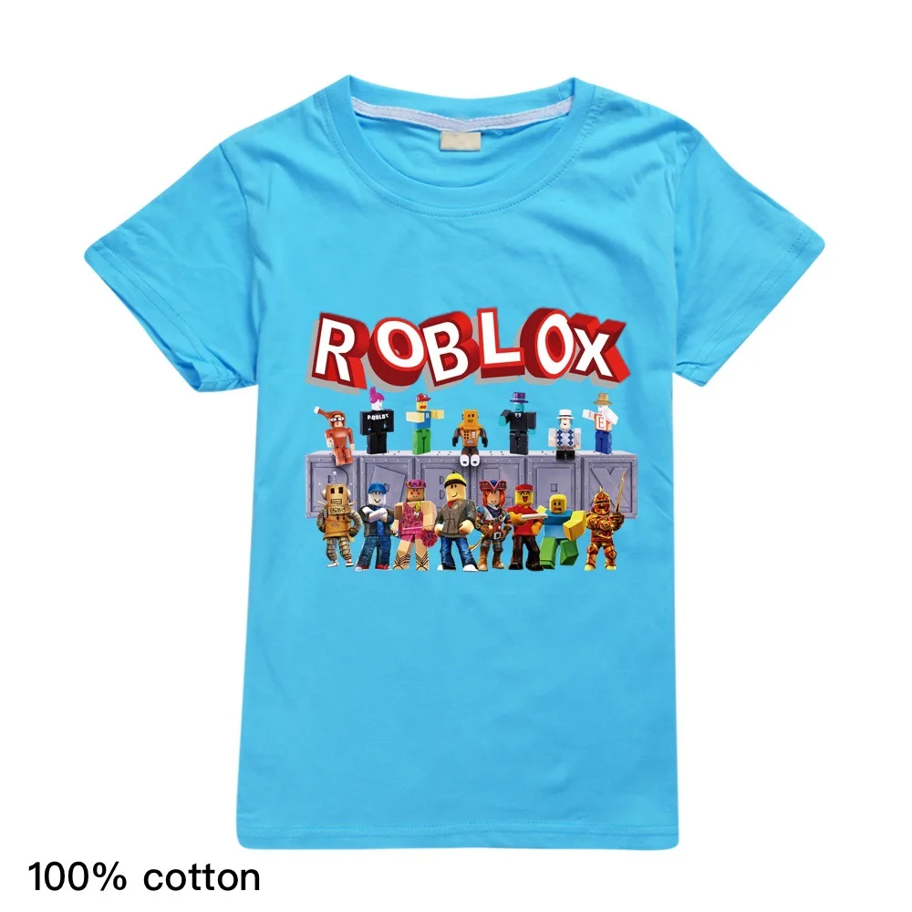 Хлопковая футболка Robloxing детская одежда топы для мальчиков джоггеры с коротким