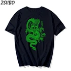Мужская футболка Harajuku, летняя, винтажная, классная, повседневная, с принтом китайского дракона, уличная одежда, размера плюс