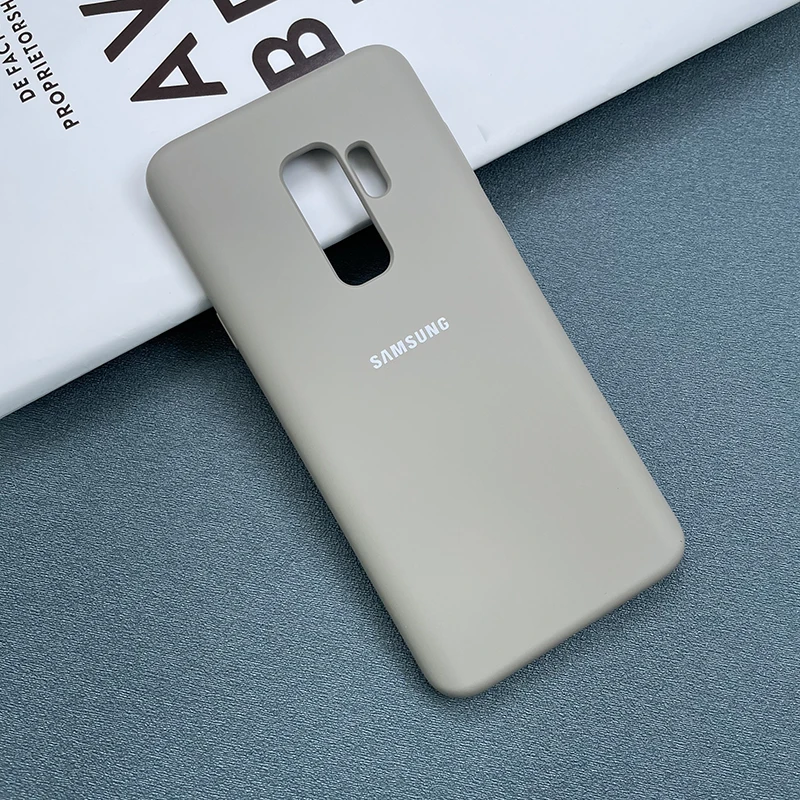 Жидкий силиконовый чехол для Samsung Galaxy S9Plus S9 с шелковистым мягким сенсорным