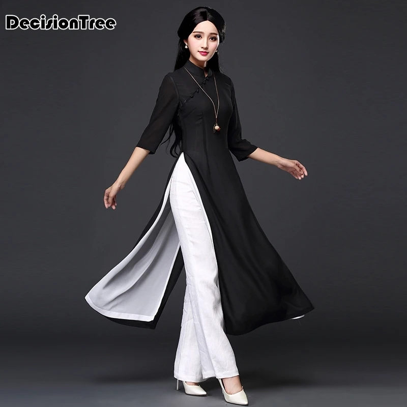 aodai cheongsam платье традиционная Восточная одежда ao dai платья короткое Кружевное платье для женщин вьетнамское платье Ципао