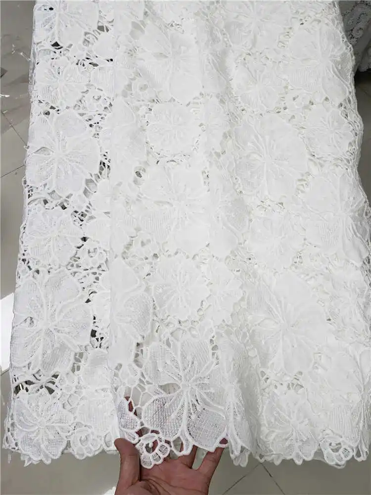 Высокое качество белый мягкий шнур кружева последние африканские гипюровые
