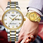 Часы наручные NIBOSI Мужские кварцевые, модные роскошные брендовые водонепроницаемые светящиеся спортивные, с кристаллами