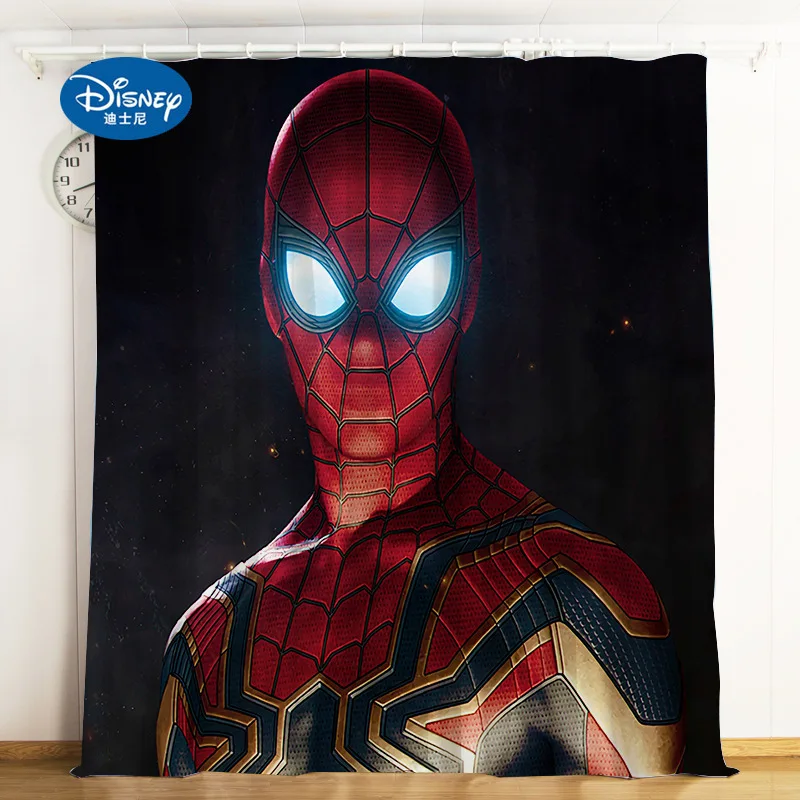 

Disney Cartoon Marvel Spiderman Window Curtain Heroes Expedition Brushed Blackout Curtain Custom Bedroom Living Room Boys Gift