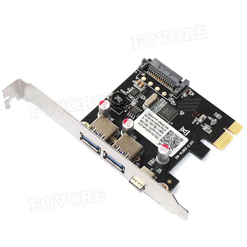 USB 3 1 PCI e адаптер 2 порта концентратор USB3.1 Тип C PCIe USB3 Type-C конвертер PCI-e x1 USB3.0 карта