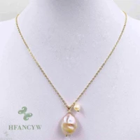 13 16mm natural baroque freshwater pearl necklace 18 inches pendant real chic diy classic