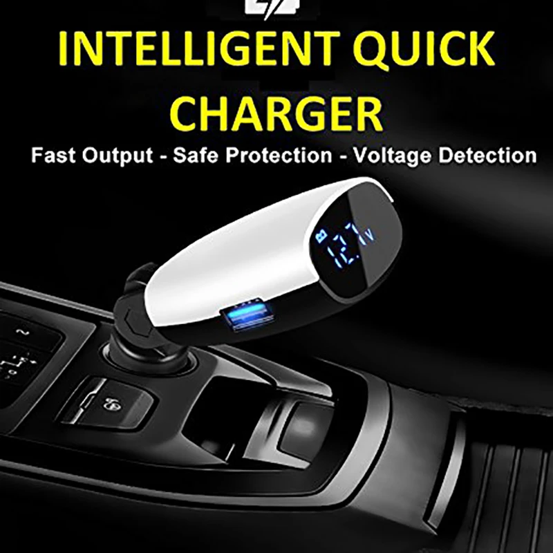 USB Автомобильное зарядное устройство прикуриватель светодиодный дисплей тестер