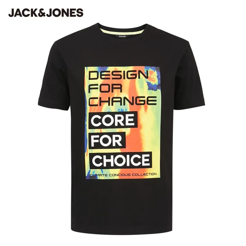 

JackJones Men's 100% Cotton Letter Printed Round Neckline Short-sleeved T-shirt | 220301538