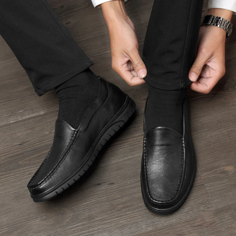 

Black Casual Shoes Men Casual Flat Shoes 2020 Leather For Fashion Sport Leisure Sapato Masculino Black Men's Lather Man