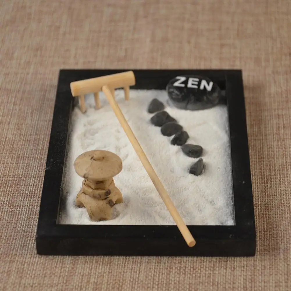 Развивающаяся статуя Будда дзен сад песок медитация спокойный расслабляющий