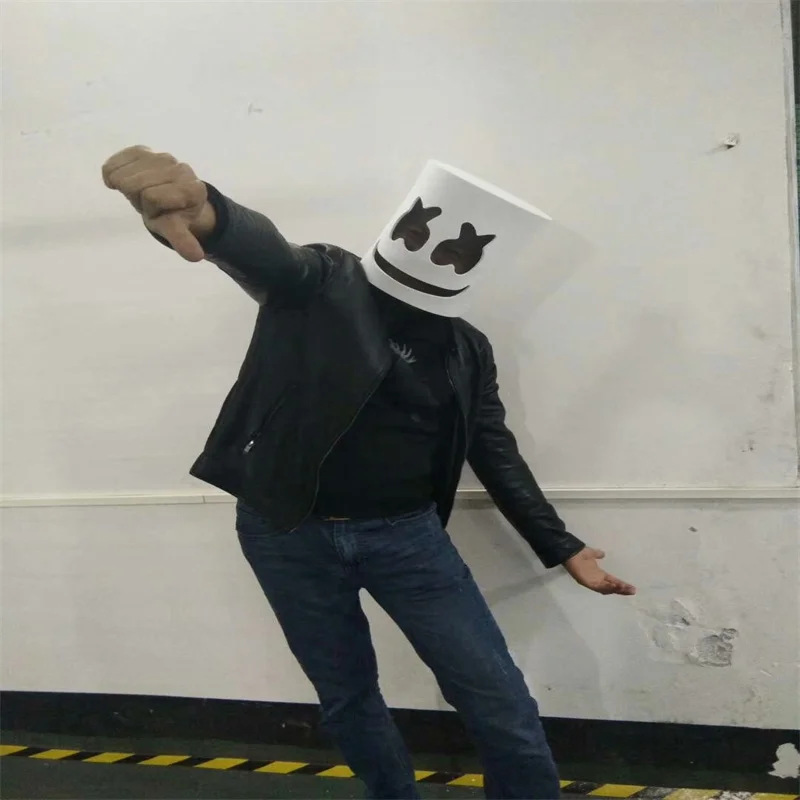Cosplay Хэллоуин Marshmallow DJ головной убор marshmello электрическая слойная маска для
