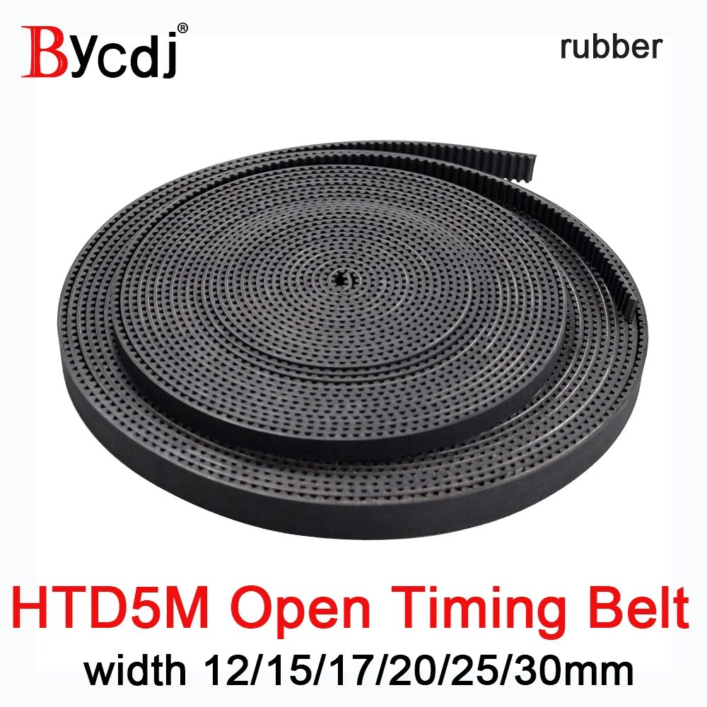 BYCDJ зубцы дуги HTD 5 м Открытый синхронный ремень Ширина 12/15/17/20/25/30 мм Резина