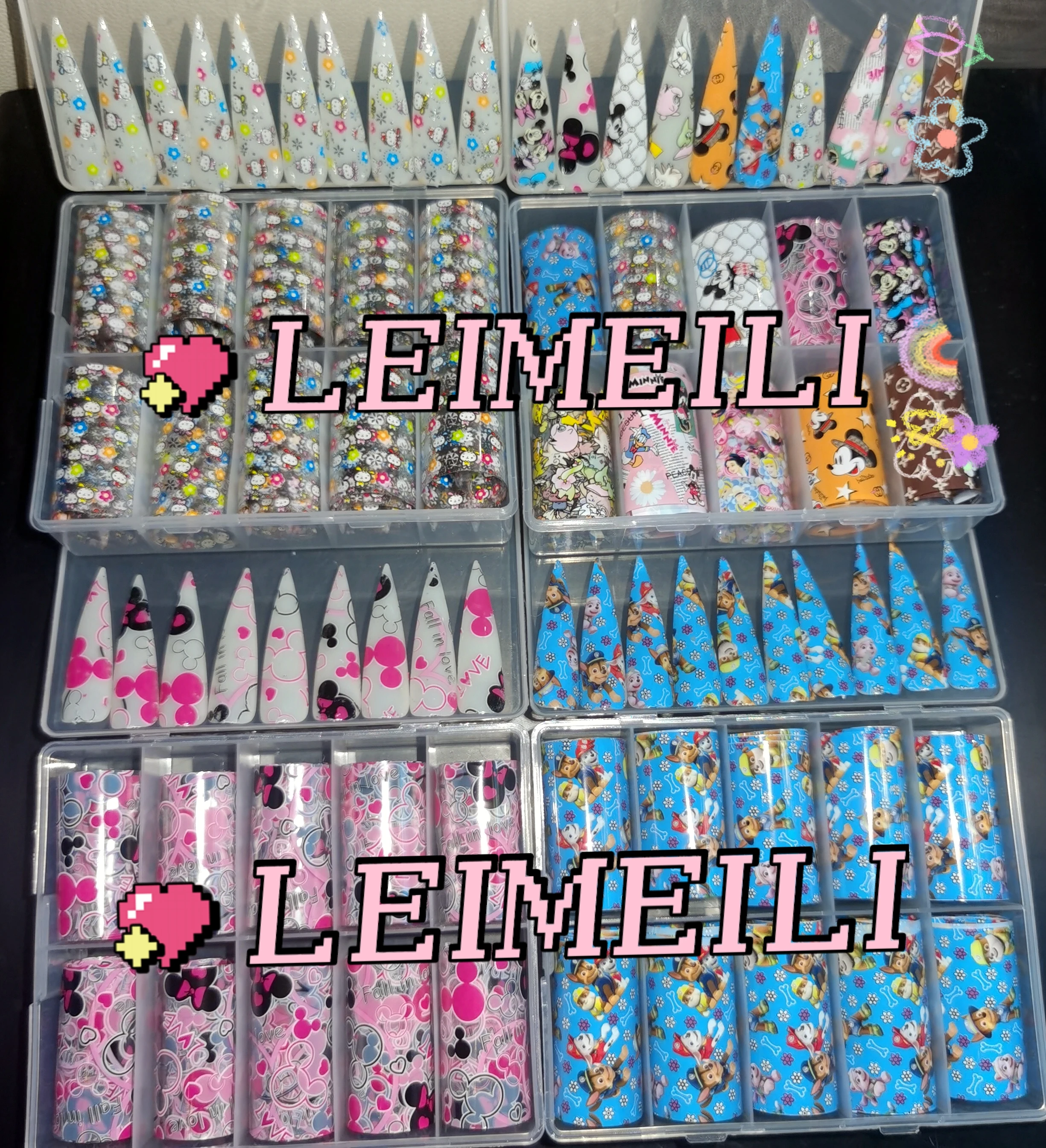 

4cmx50cm 4 boxes star transfer sticker cartoon series designer nail foil nail decoration