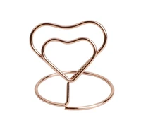 heart shape place memo card holder lovely wire table number holders with base for restaurant wedding banquet lx1012
