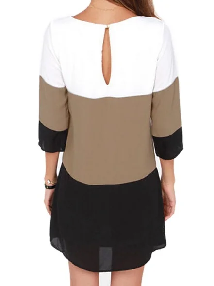 

Fashion Summer Women Half Sleeve Casual Chiffon Evening Party Evening Mini Dress