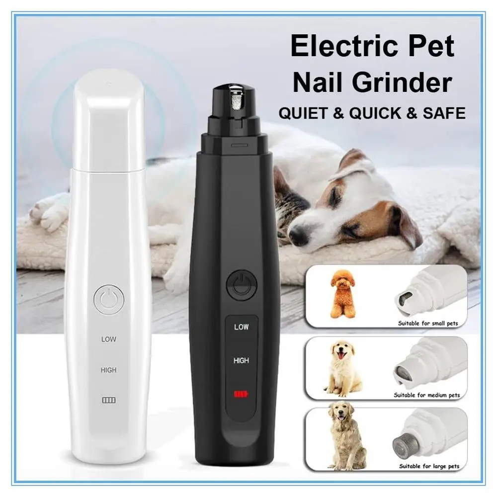 Новый зарядка через USB Собака ногтей кусачки для когтей питомцев измельчители кусачки для когтей питомцев тихий Электрический Собака кот л...