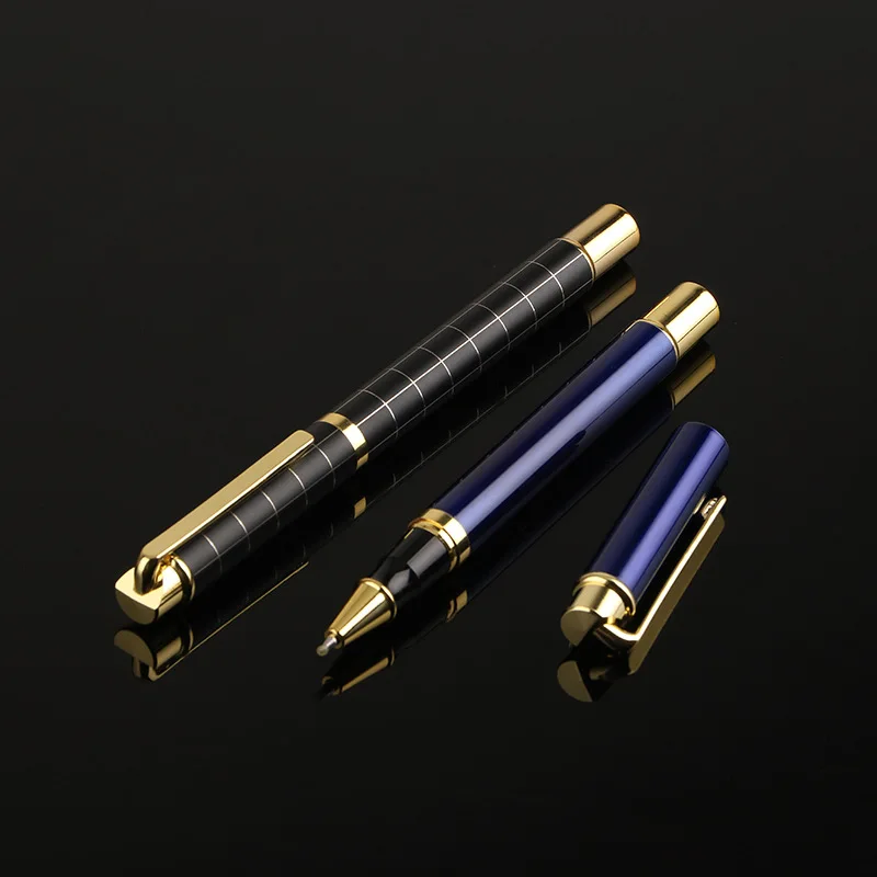 Ручка шариковая в клетку металлическая Черная |