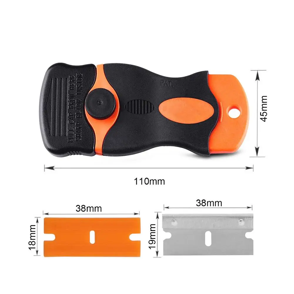 Чистящая бритва скребок + 10 шт лезвий на окна чёрных машин Стекло виниловые