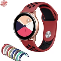 20mm width with pin and tunk closure holes bands for samsung galaxy watch active active2 gear s2 silicone straps fluoroelastomer