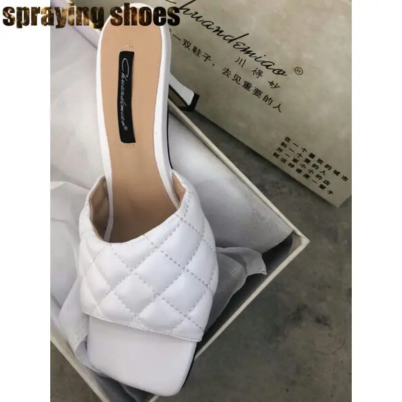 2019 Новые Дизайнерские летние сандалии женские белые кожаные шлепанцы с