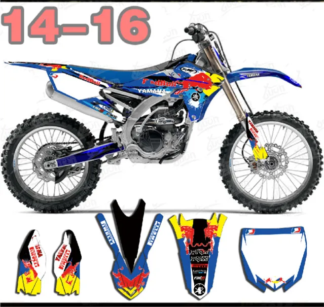 Командная графика фоны наклейки на заказ наклейки Roc комплект для Yamaha YZ250F YZF250 YZ 250F YZF 250 YZF-250