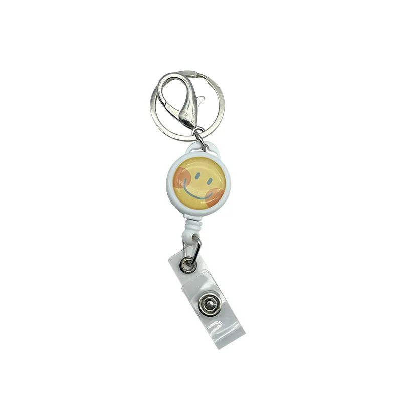 

Anime Smile Keychains Retractable Lanyard Clip Phone Accessories Credentials Record ID Card Holder for Key Round Tag Badge Reels