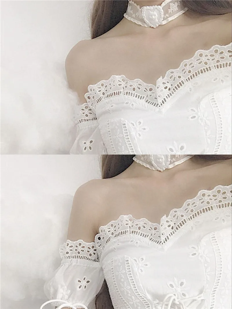 Платье женское кружевное в готическом стиле с рукавами фонариками и