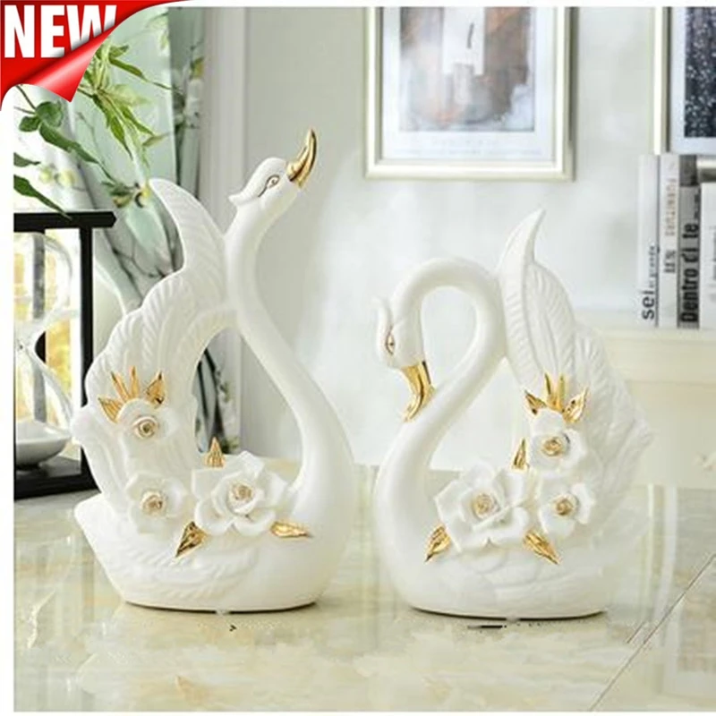 Керамические поделки в виде лебедя свадебные подарки креативные домашние