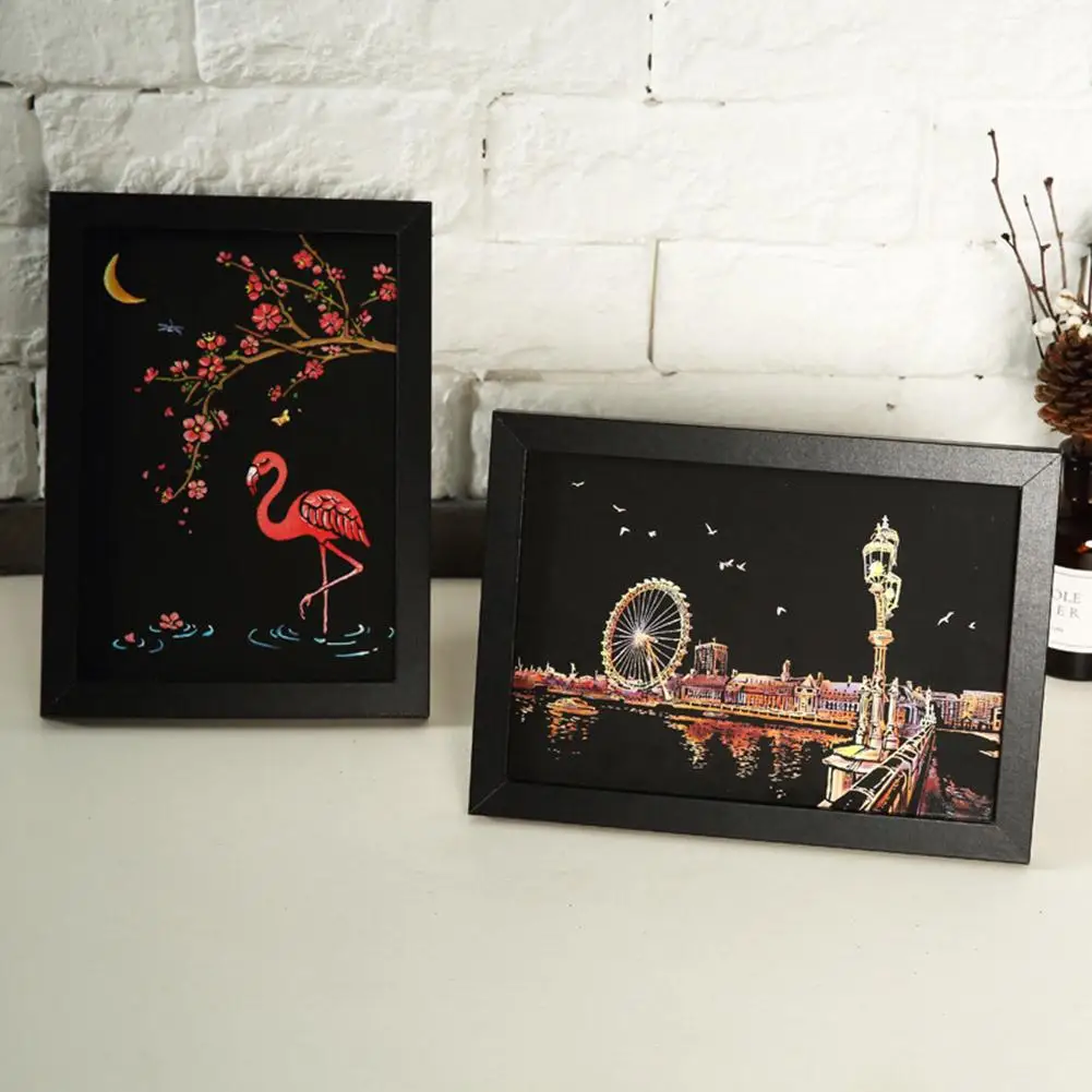 4 шт здания цветок девочка Магия царапины Искусство Живопись доска для рисования