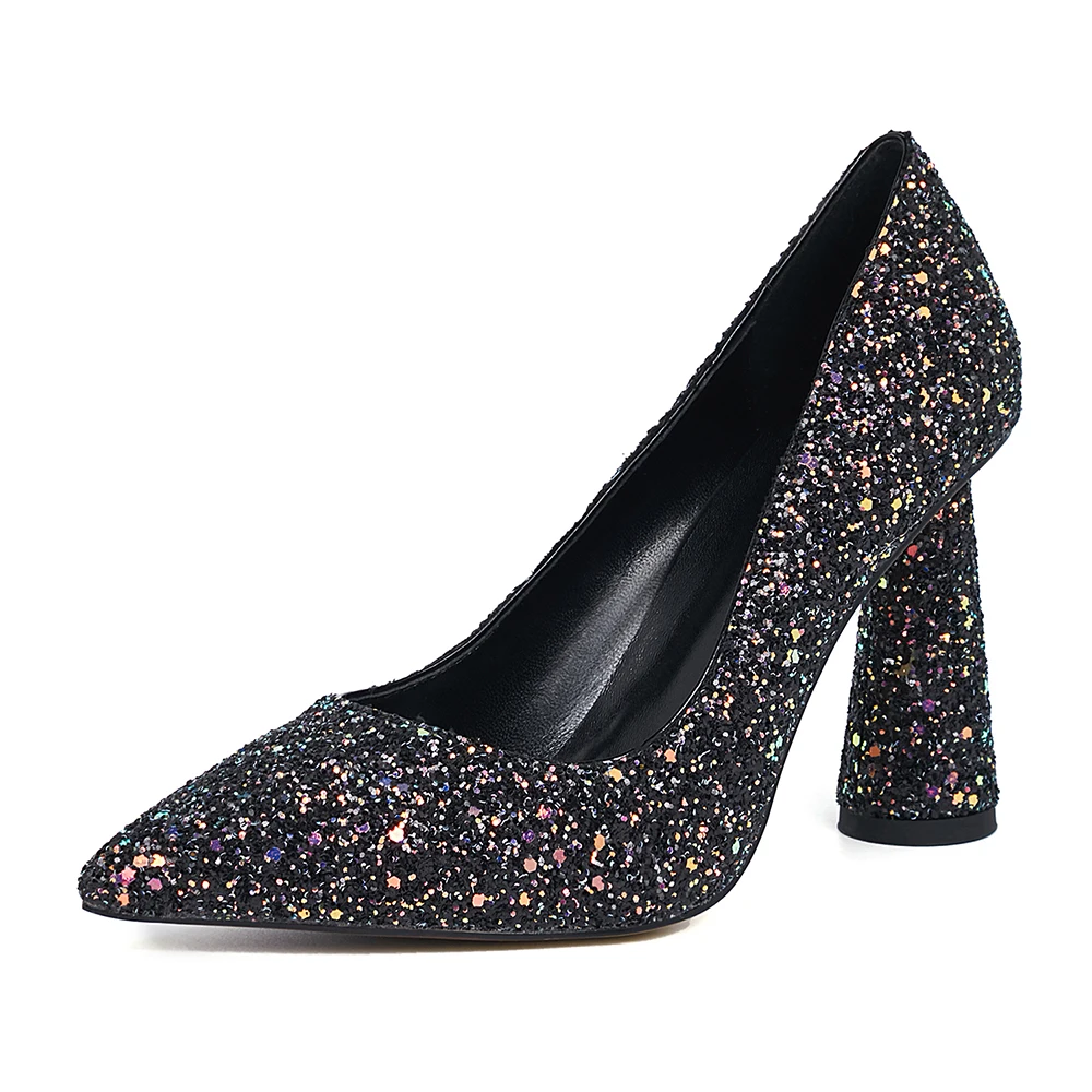 

Acedichy 2022 Spring/Autumn Women Office Shoes Pointed Toe Novelty Gradient Glitter Pumps Spike Heels 9.5cm