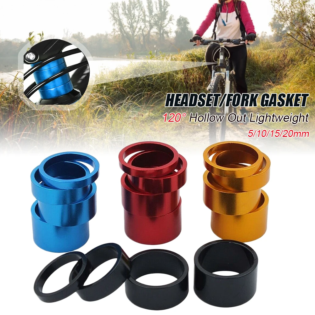 

4pcs Bike Headset Spacer Aluminum Alloy 5/10/15/20mm Bicycle Stem Headset Spacer Fork Washer Cycling MTB Road Bike Accessories