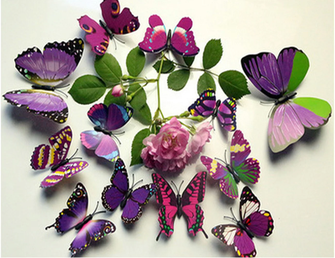 ПВХ Магнитные 3D наклейки на стену в виде бабочки многоцветные настенные