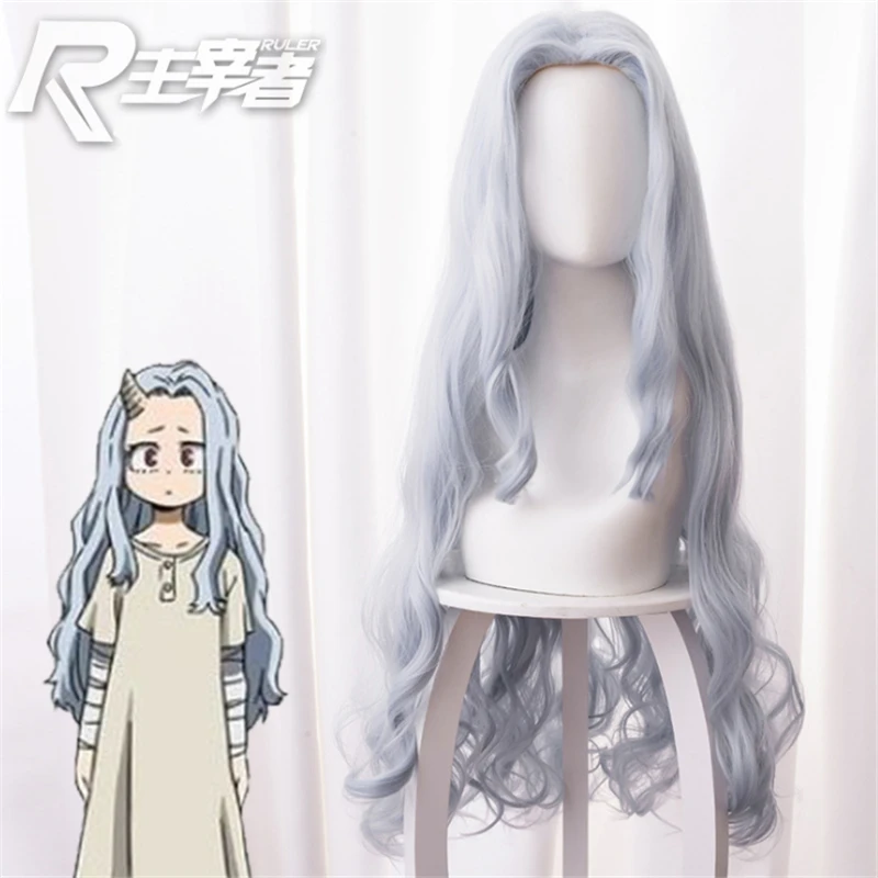 

Peluca larga My Hero Academia Eri para mujer, disfraz de Cosplay, Boku no Hero Academia de pelo plateado, pelucas para amigos