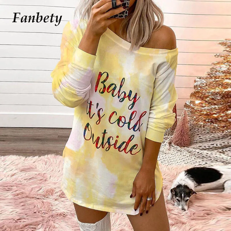 

Casual Women Long Sleeve Letter Print Long Blouses Ladies Streetwear O Neck Pullover Top Autumn Loose Tie Dye Floral Shirt Blusa