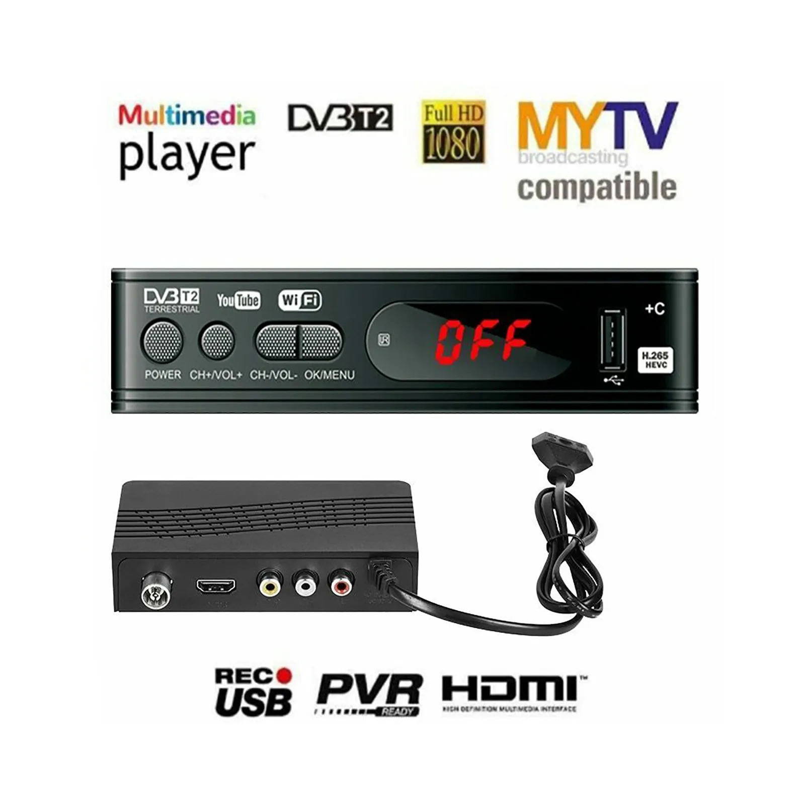 

Dvb-t2 Tv Tuner Vga Tv Box Dvb T2 For Digital Tv Receptor Wifi Receiver Dvbt2 Dvb-c Set-top Box H.265 Hevc Ac3 Hd Dvb C Tuner