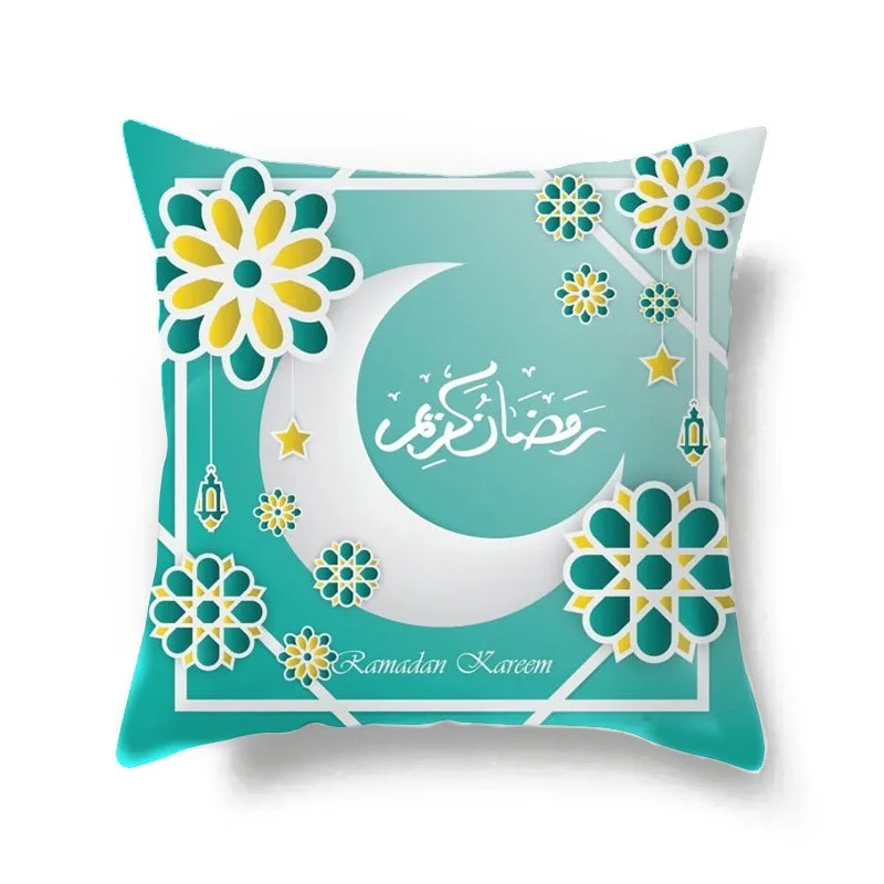 

Pillow Cover Square Ramadan Eid Mubarak Throw Pillow Sofa Bed Couch Throw Cushion Cover Home Decoration