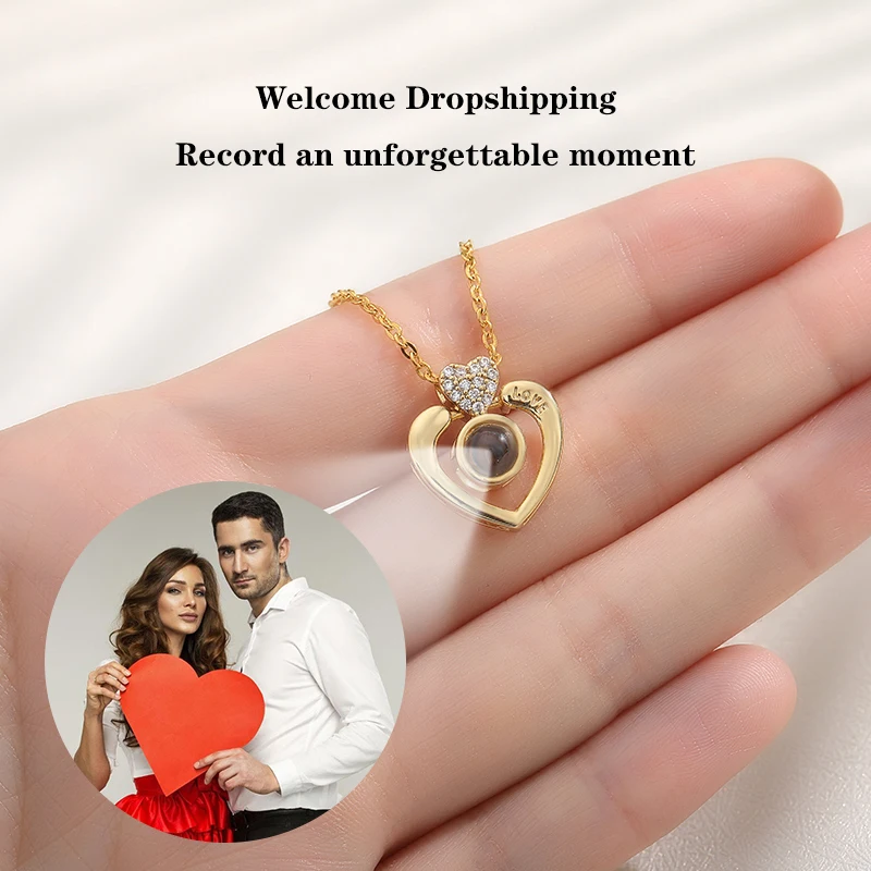 

Customized Photo Projection Necklaces For Lover Personalized Picture Name Memory Jewelry Mother's Day Mum Gift Birthday Gifts