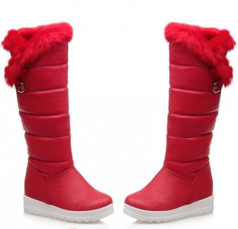 

2020 Winter Autumn New Feathers Knight Knee Boots Women Fashion Slip-On Height Increasing shoes Ankle boots big size 34-42