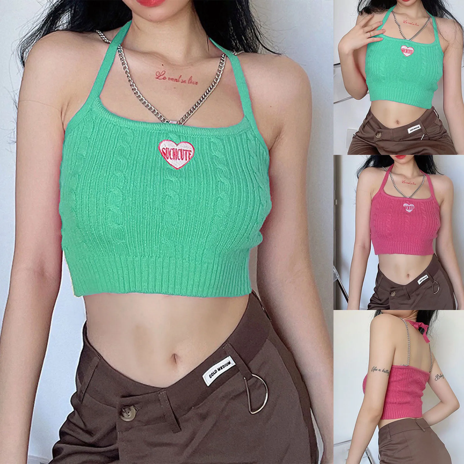 Женский пикантный Трикотажный жилет с надписью и вышивкой женский короткий топ