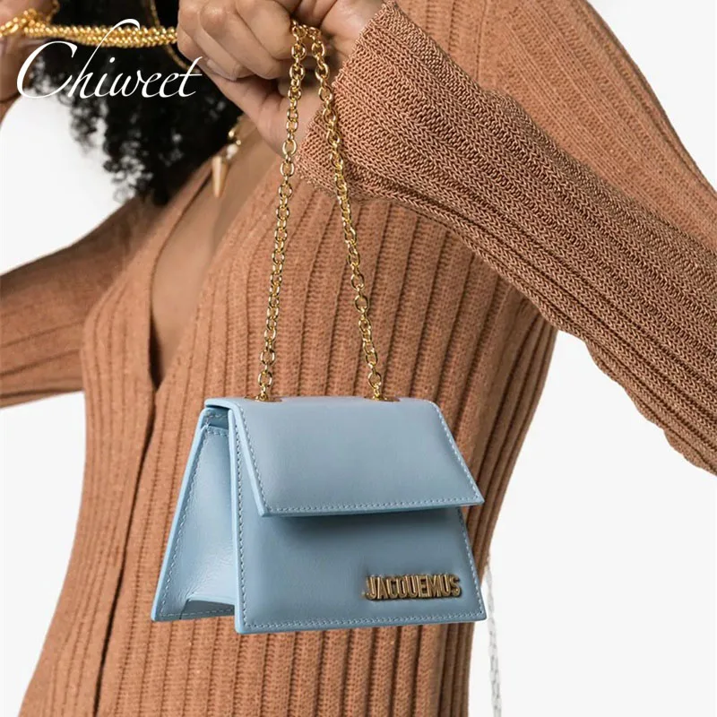 Брендовая роскошная сумочка-мессенджер на очень маленькой цепочке кожаные сумки