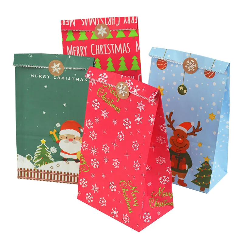 Рождественские бумажные подарочные пакеты с Санта-Клаусом конфета в виде