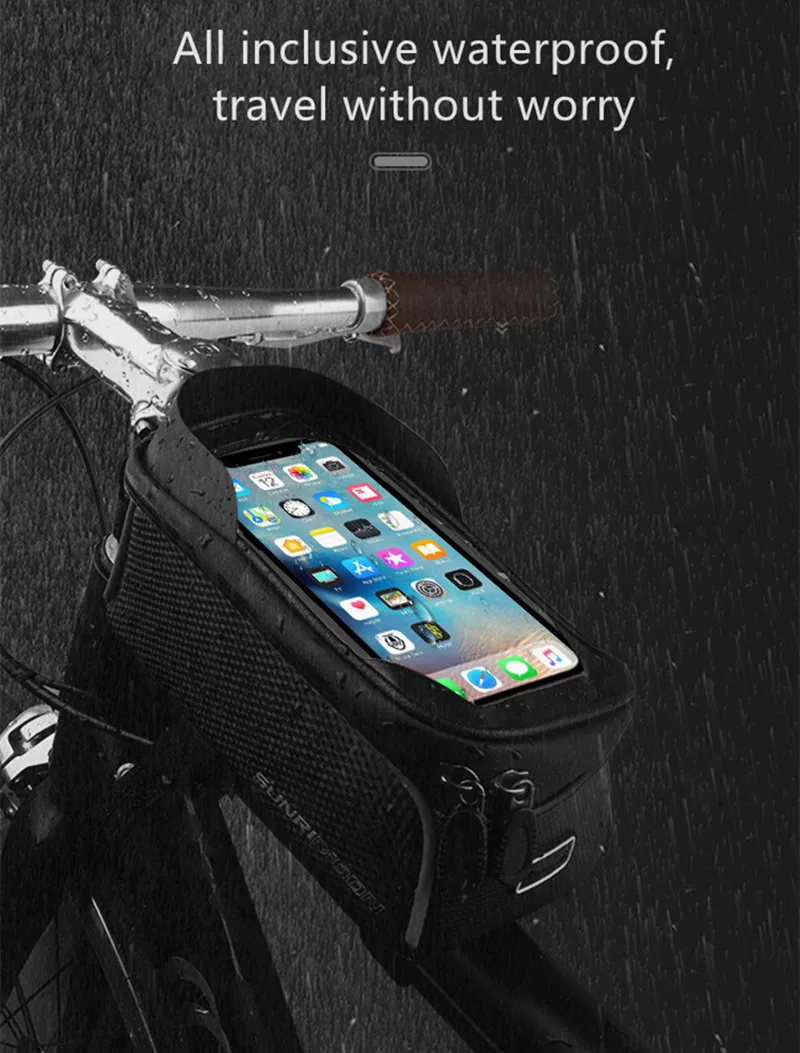 

6.2-inch mobile phone bag waterproof bicycle front beam bag sensitive touch screen MTB Road saddle bag mountain bike Kit